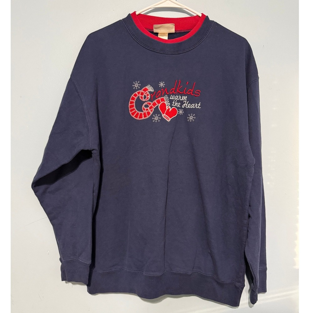 M&C Sportswear Grandkids Large Warm the Heart Embroidered Sweatshirt 1622